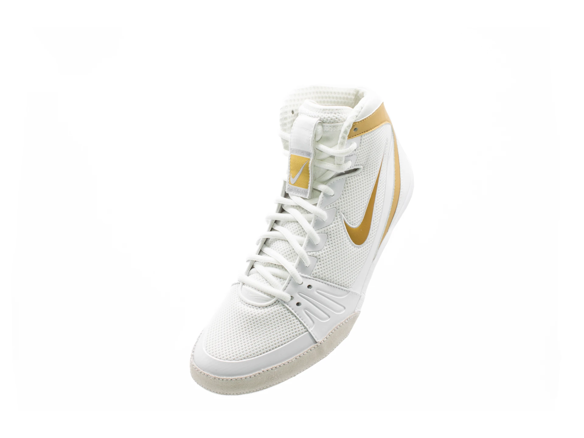 NIKE Freek Boxing & Wrestling shoe – EU 40/US 7, white/metallic gold-cool grey