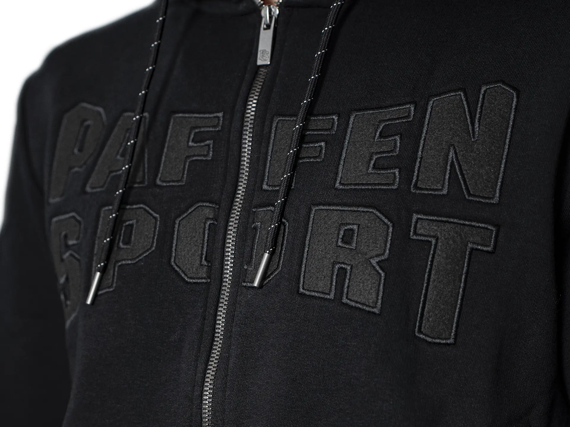 «BLACK LOGO» Zip-Hoodie – L, schwarz