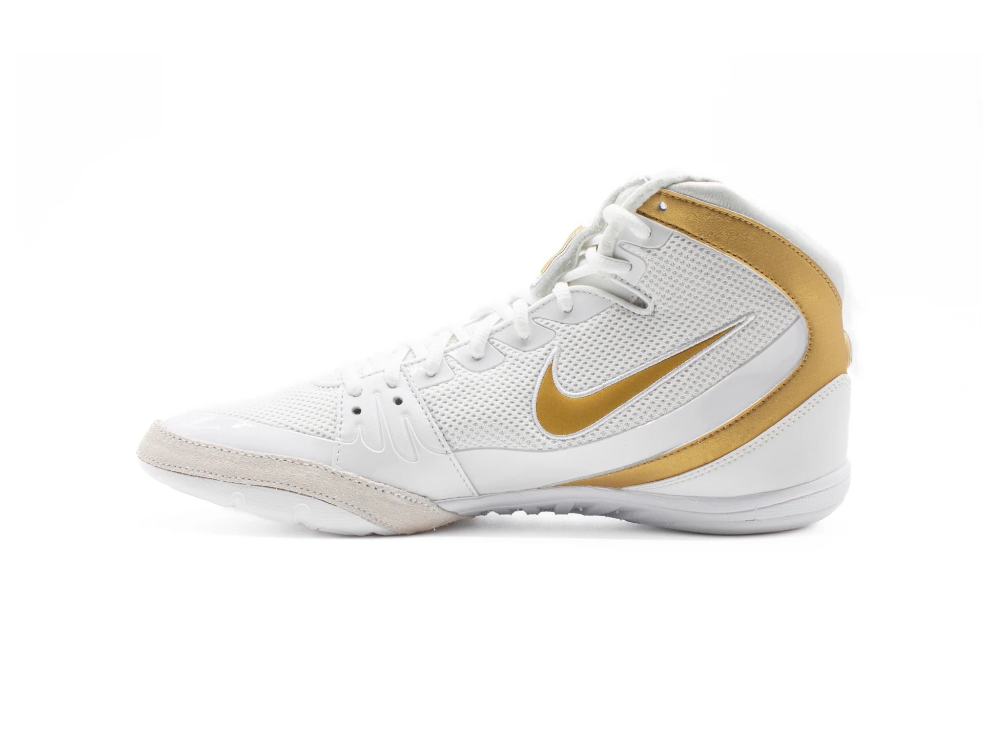 NIKE Freek Boxing & Wrestling shoe – EU 40/US 7, white/metallic gold-cool grey