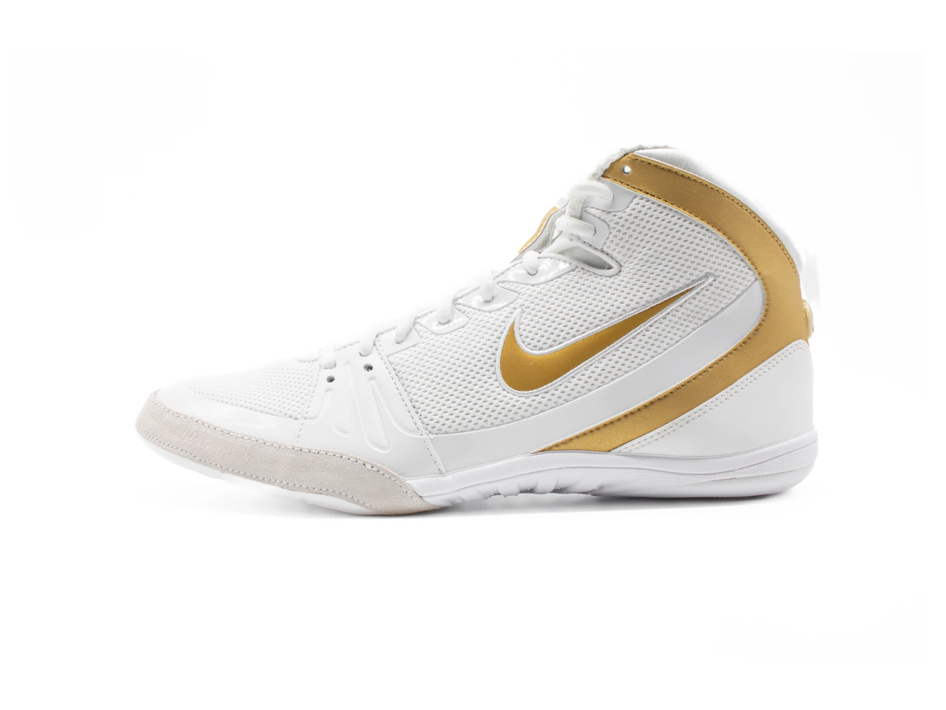 NIKE Freek Boxing & Wrestling shoe – EU 40/US 7, white/metallic gold-cool grey